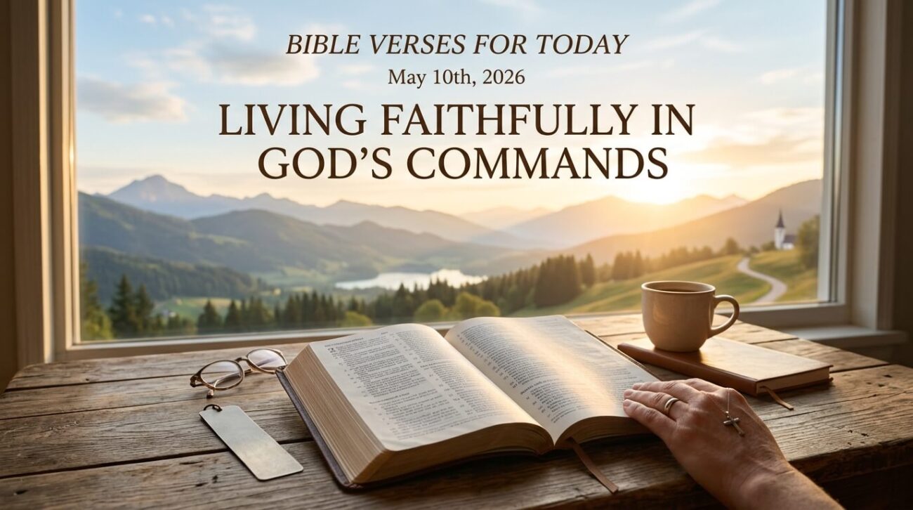 Bible Verses for Today 10th May 2026: Living Faithfully in God’s Commands