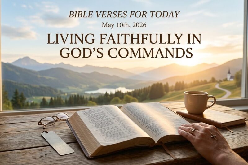 Bible Verses for Today 10th May 2026: Living Faithfully in God’s Commands