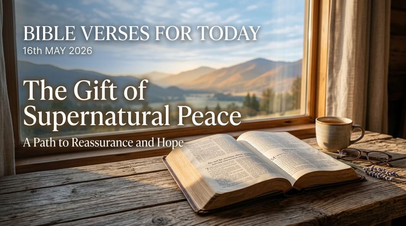 Bible Verses for Today 16th May 2026: The Gift of Supernatural Peace
