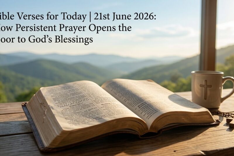Bible Verses for Today 21st June 2026: How Persistent Prayer Opens the Door to God’s Blessings