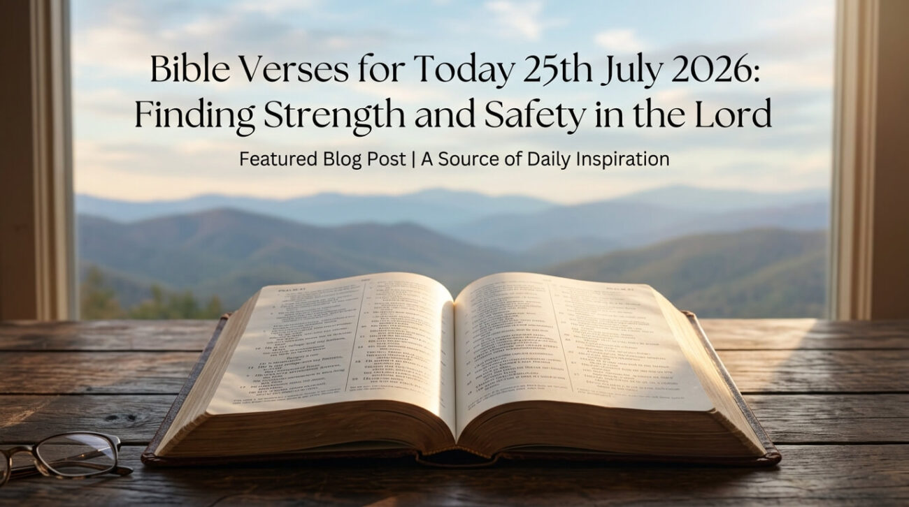 Bible Verses for Today 25th July 2026: Finding Strength and Safety in the Lord