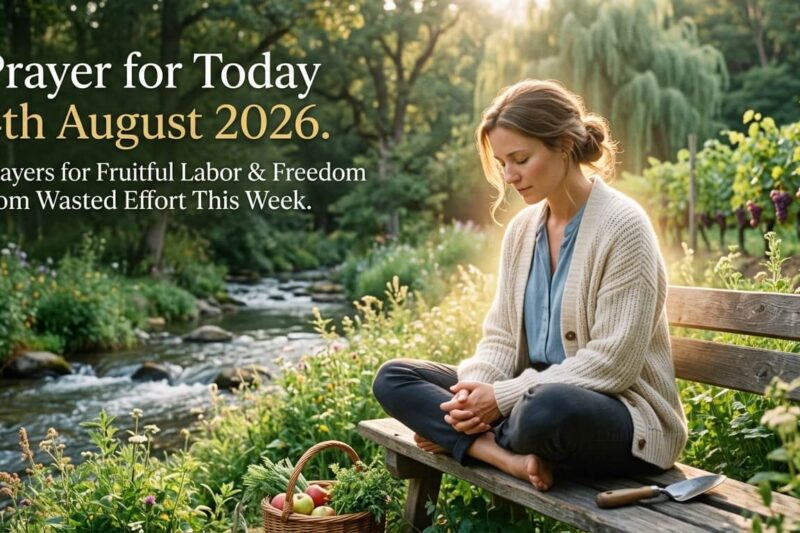 Prayer for Today 4th August 2026: Prayers for Fruitful Labor and Freedom from Wasted Effort This Week